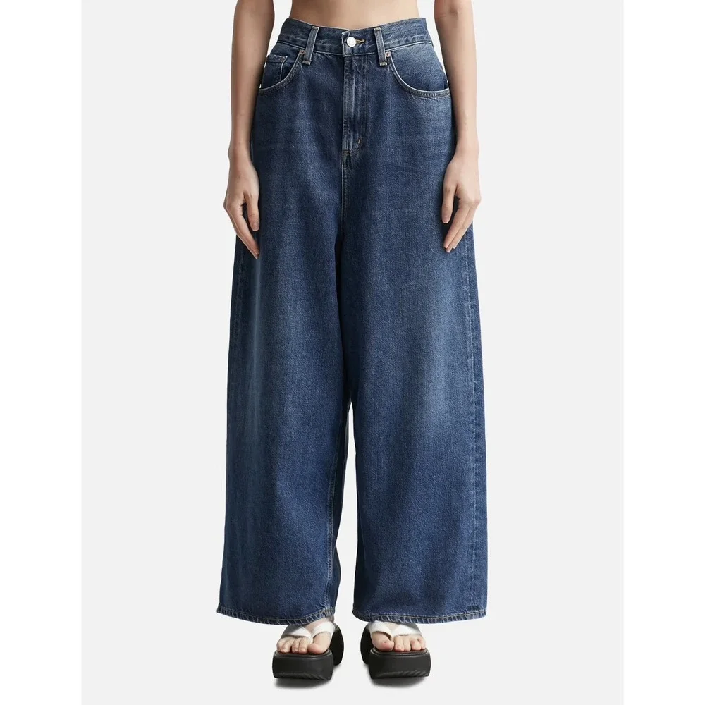 Agolde Valeria High Rise Wide Leg Jeans Medium Indigo Blue Size‎ 30 Baggy Loose